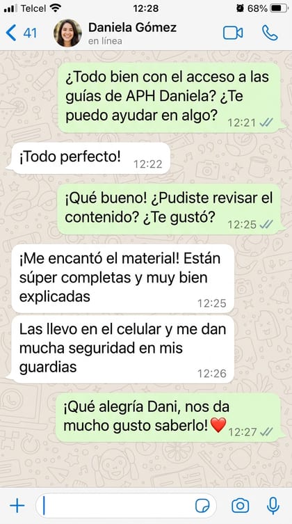 Testimonio WhatsApp Daniela